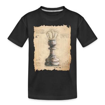 Schach König / Königin. Altmodischer vintage Stil. - Kinder Premium Bio T-Shirt - Schwarz - Vorne