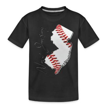 New Jersey (United States) | real baseball | Map Sct - Kids' Premium Organic T-Shirt - black - Front