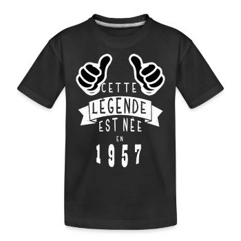 Legend 1957 Authentic 1957 Vintage Bursdag - Kids' Premium Organic T-Shirt - black - Front