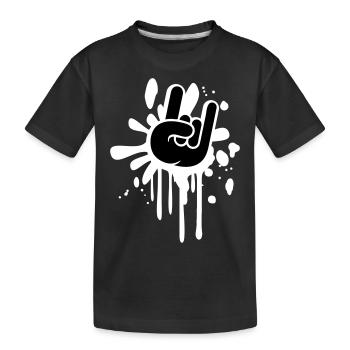 Heavy Metal Hard Rock Graffiti Cornes Geste de la main - T-shirt bio Premium Enfant - noir - Devant