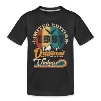 Original 1991 Vintage Limited Edition Gift - Kids' Premium Organic T-Shirt - black - Front