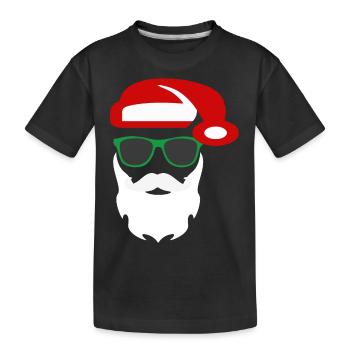 Hipster santa claus - Kids' Premium Organic T-Shirt - black - Front