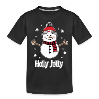 Holly Jolly bonhomme de neige Joyeux Noël - T-shirt bio Premium Enfant - noir - Devant