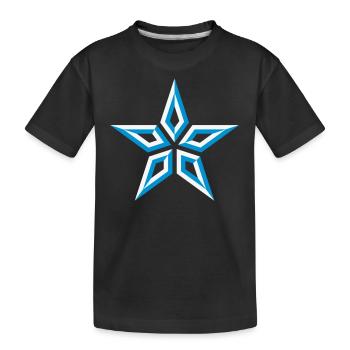 Design d’étoile (à cinq branches / Bleu et blanc) - T-shirt bio Premium Enfant - noir - Devant