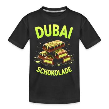 Chocolat de Dubaï - Mème au chocolat - T-shirt bio Premium Enfant - noir - Devant