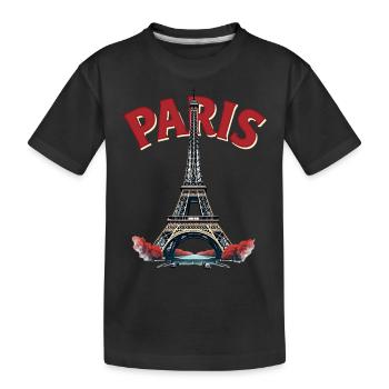 Tour Eiffel, Paris, retro - T-shirt bio Premium Enfant - noir - Devant
