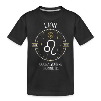 Du signe du Lion - Courageux et honnête - T-shirt bio Premium Enfant - noir - Devant