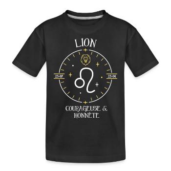 Du signe du Lion - Courageuse et honnête - T-shirt bio Premium Enfant - noir - Devant