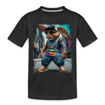 hip hop Rabbit rappeur - T-shirt bio Premium Enfant - noir - Devant