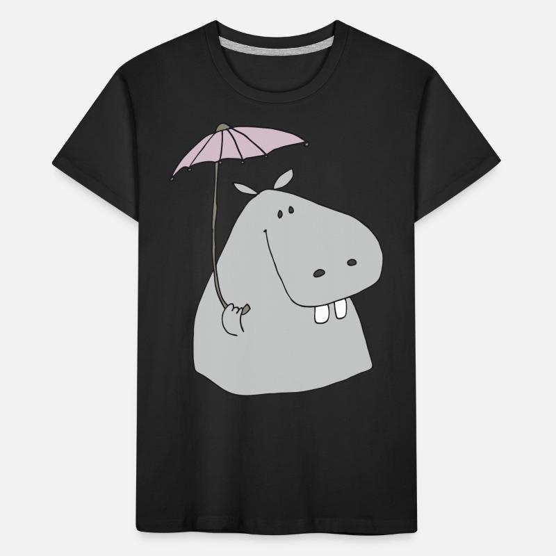 nilpferd mit schirm Kinder Premium Bio T-Shirt