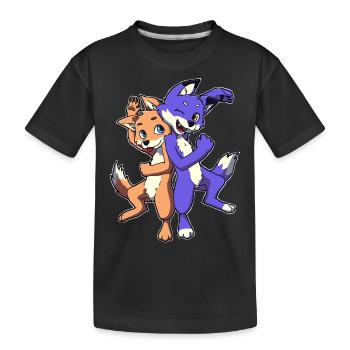 Happy Furry - Kids' Premium Organic T-Shirt - black - Front
