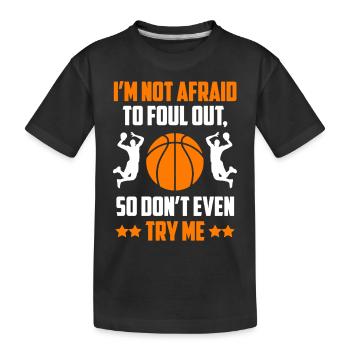 Basketball Try Me - Kids' Premium Organic T-Shirt - black - Front