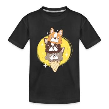 French Bulldog IceCream Scoop - Frenchie Summer - Kids' Premium Organic T-Shirt - black - Front