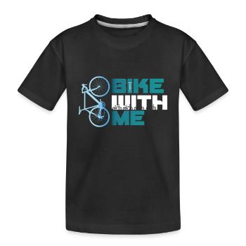 bike with me Fahrrad Rad bmx MTB Rennrad blau Team - Kinder Premium Bio T-Shirt - Schwarz - Vorne