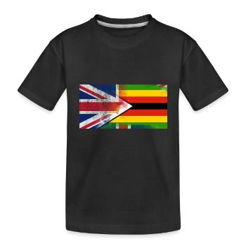 Britannique Zimbabwe moitié Zimbabwe moitié Royaume-Uni Drapeau - T-shirt bio Premium Enfant - noir - Devant