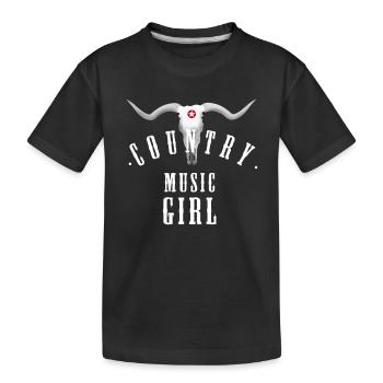 country music girl longhorn girl dance linedance  - Kinder Premium Bio T-Shirt - Schwarz - Vorne