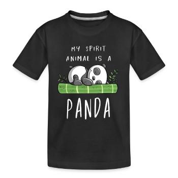 My Spirit Animal Is A Panda - Pandas - Bär - Comic - Kinder Premium Bio T-Shirt - Schwarz - Vorne