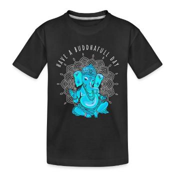 buddha ganesha yoga namaste elefant meditation om - Kinder Premium Bio T-Shirt - Schwarz - Vorne