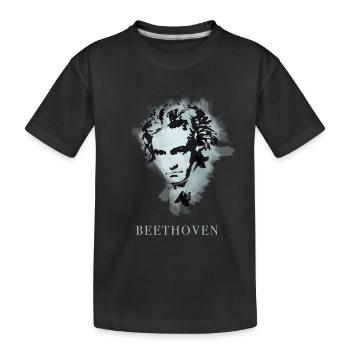 beethoven klassik musik komponist konzert taub pop - Kinder Premium Bio T-Shirt - Schwarz - Vorne