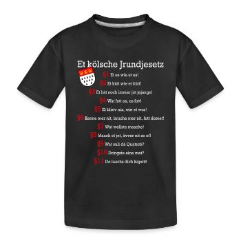 Et kölsche Jrundjesetz Kölner Grundgesetz Kölsch - Kinder Premium Bio T-Shirt - Schwarz - Vorne