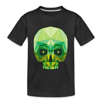 Emerald skull and crosses - Kids' Premium Organic T-Shirt - black - Front