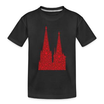 Cathédrale de Cologne Coeurs Kölle Amour Coeur Carnaval Cologne - T-shirt bio Premium Enfant - noir - Devant