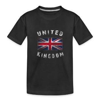 Union Jack - United Kingdom - Kinder Premium Bio T-Shirt - Schwarz - Vorne