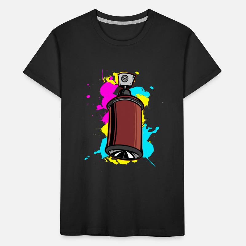 Bunter Schalfspray mit Graffiti-Design Kinder Premium Bio T-Shirt