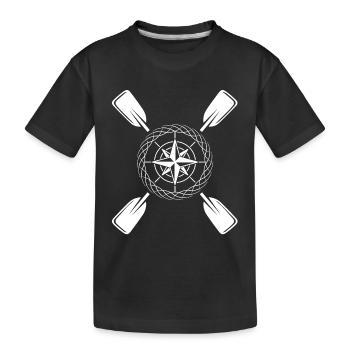 Kajak Paddel Kompass - Kinder Premium Bio T-Shirt - Schwarz - Vorne