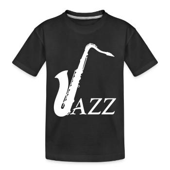 Jazz - Saxophon - Kinder Premium Bio T-Shirt - Schwarz - Vorne