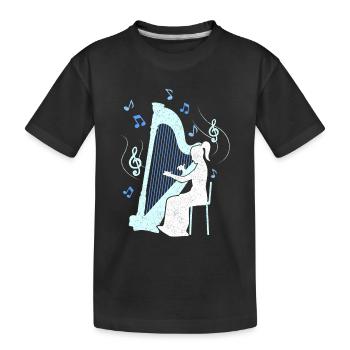 Harfe-Spielerin - Kinder Premium Bio T-Shirt - Schwarz - Vorne