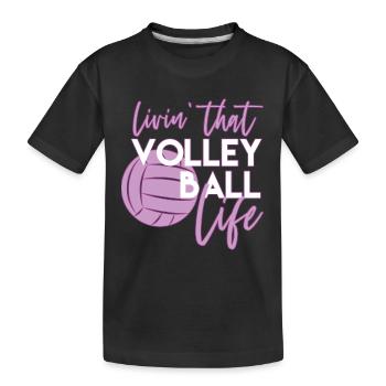 volleyball - Kids' Premium Organic T-Shirt - black - Front