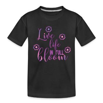 spring - Kids' Premium Organic T-Shirt - black - Front