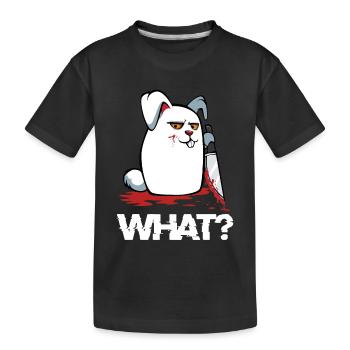 Quoi ? Le Lapin Sanglant avec un Couteau. - T-shirt bio Premium Enfant - noir - Devant