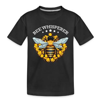 Chuchoteur d’abeilles avec des nid d’abeilles - T-shirt bio Premium Enfant - noir - Devant