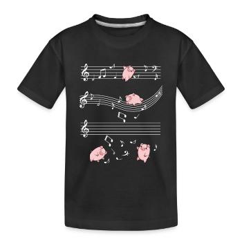 Cochons musicaux sur bâtons - T-shirt bio Premium Enfant - noir - Devant