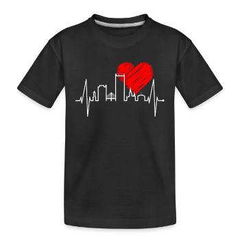 Bonn skyline battement de coeur Bonn j'aime mon Bonn - T-shirt bio Premium Enfant - noir - Devant