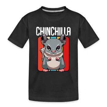 Chinchilla Pop Art Panel - Kinder Premium Bio T-Shirt - Schwarz - Vorne