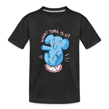 Horloge éléphant - T-shirt bio Premium Enfant - noir - Devant