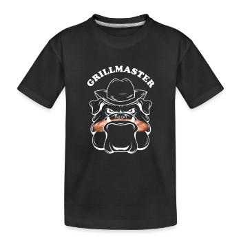 Grilling BBQ Boxer Dog Grill Master - Kids' Premium Organic T-Shirt - black - Front