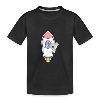 Fusée Koala en orbite - T-shirt bio Premium Enfant - noir - Devant