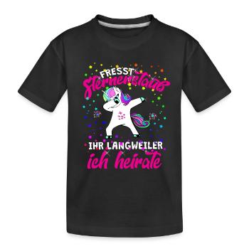 Fresst Sternenstaub Ihr Langweiler Ich heirate - Kinder Premium Bio T-Shirt - Schwarz - Vorne