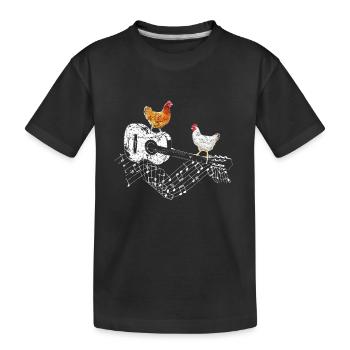 Cadeau pour un musicien guitariste porte-poulet - T-shirt bio Premium Enfant - noir - Devant