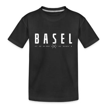Basel, Switzerland - Kids' Premium Organic T-Shirt - black - Front