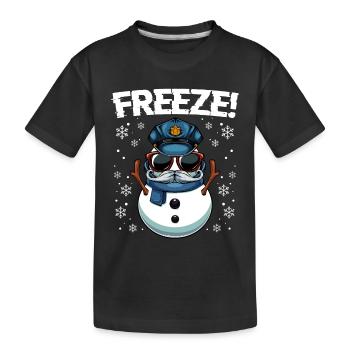 Kapitän Frost Schneemann Polizei Weihnachten - Kinder Premium Bio T-Shirt - Schwarz - Vorne