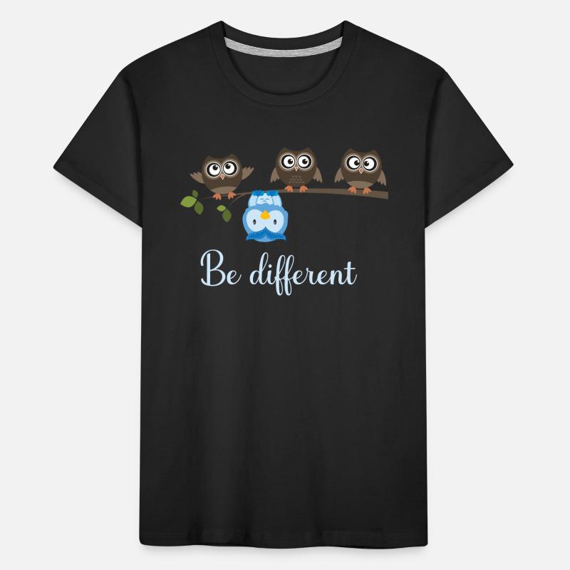 Be Different Eule Kinder Premium Bio T-Shirt