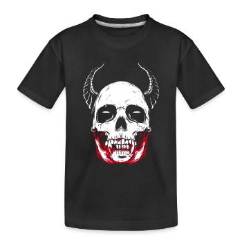 Vampire skeleton horror skull - Kids' Premium Organic T-Shirt - black - Front
