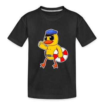 poussin de police sauveteur - T-shirt bio Premium Enfant - noir - Devant