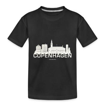 Copenhagen Copenhagen skyline - Kids' Premium Organic T-Shirt - black - Front