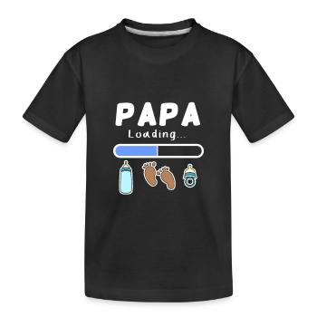 futur père - papa est chargé - T-shirt bio Premium Enfant - noir - Devant